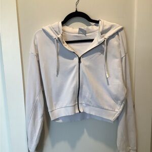 Gymshark White Cropped Zip-Up Hoodie